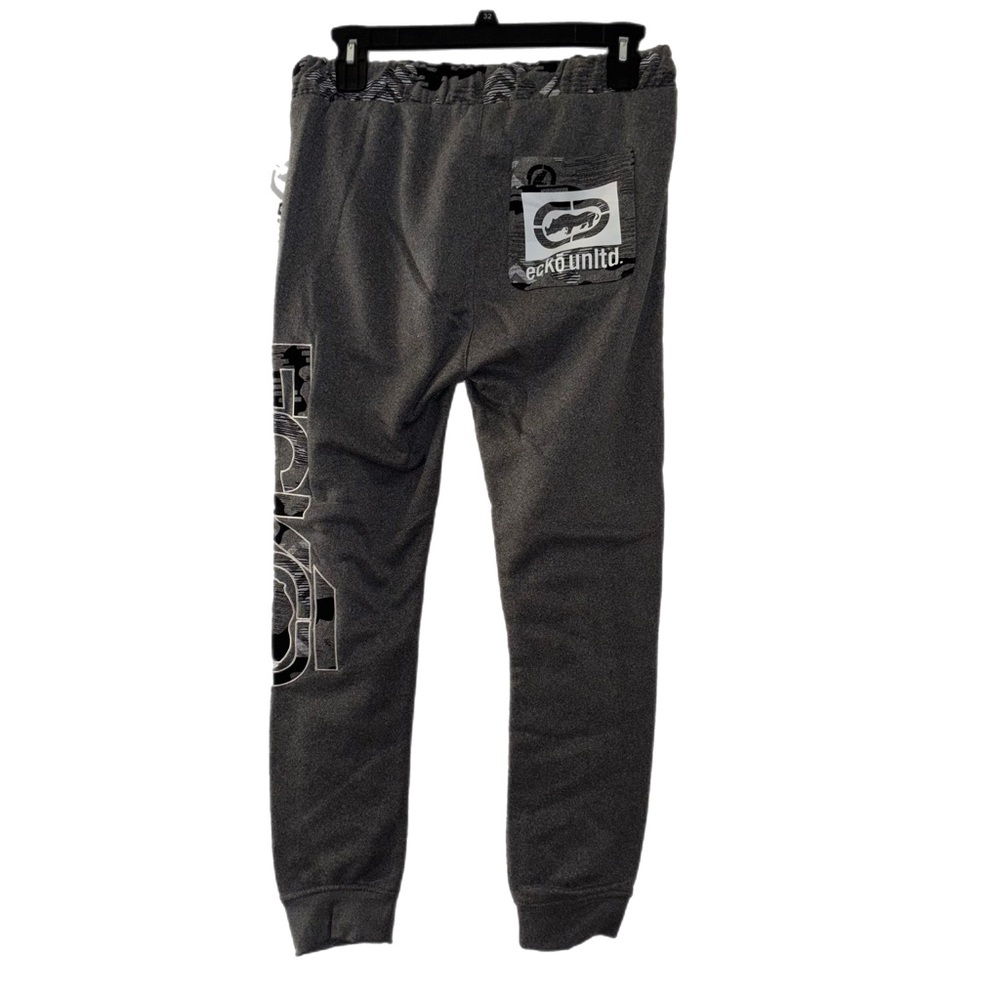Ecko Unltd Men's Sweatpants Embroidered Vertical Logo Fleece Jogger in Grey - Picture 3 of 6